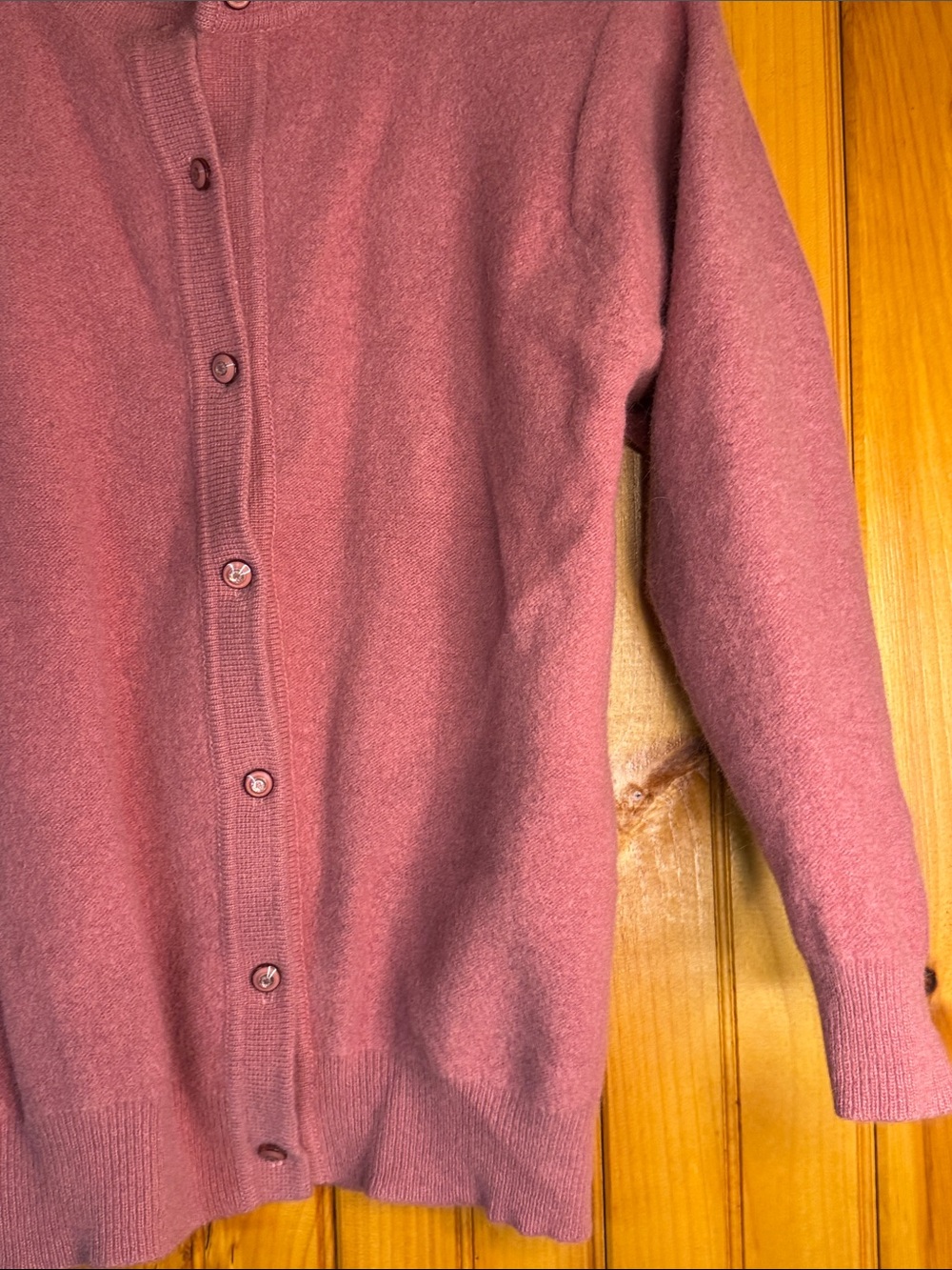 Polo by Ralph Lauren Vintage Black Label Dusty Rose Button-Up Cashmere Cardigan - Picture 7 of 12